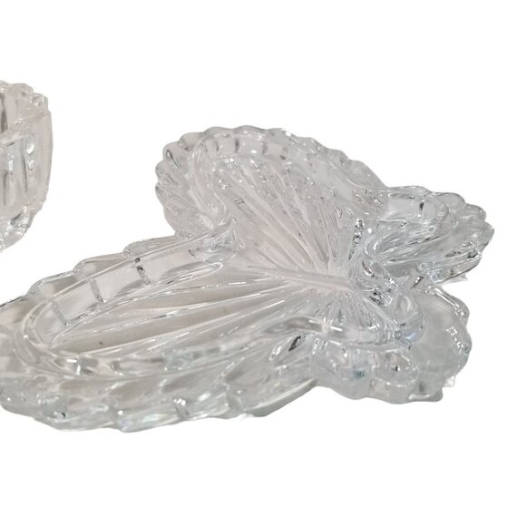 Crystal Butterfly Trinket Box Dish Nachtmann 24% Lead Bleikristall Germany VTG - Picture 7 of 12